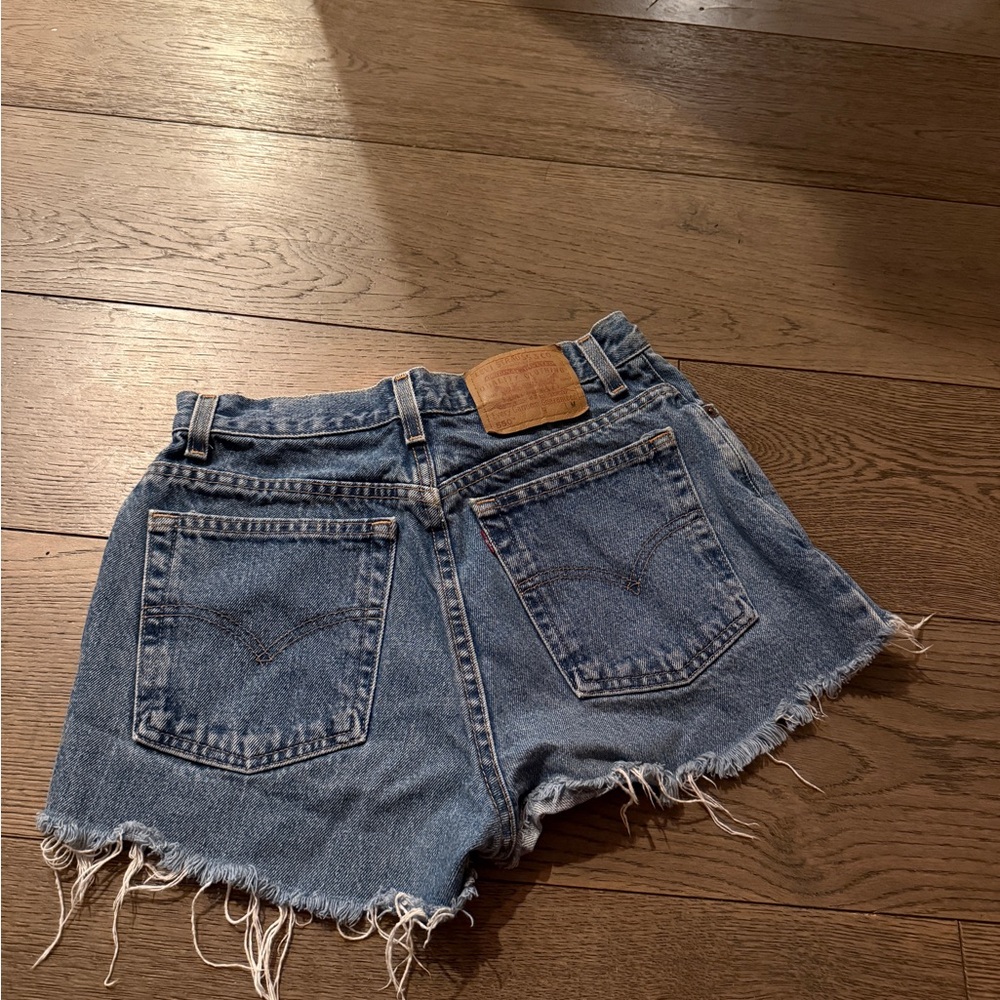 Levi's Distressed Blue Denim Shorts